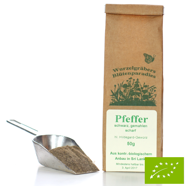 BIO Pfeffer schwarz, gemahlen, klare Schärfe